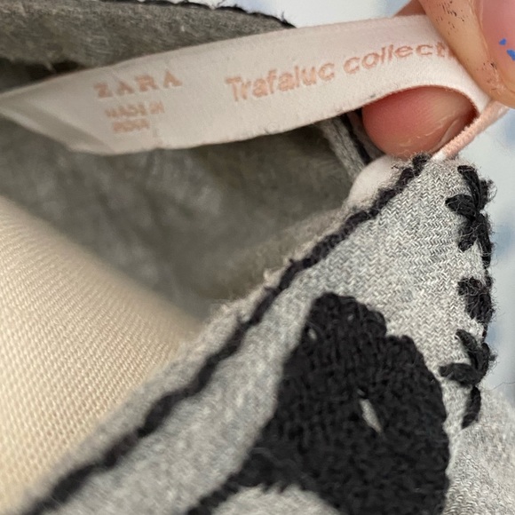 ZARA gray dress with black embroidery🖤 - Picture 5 of 6